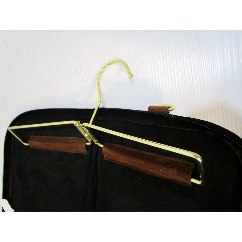 Vintage Neck Tie Holder Travel Case Plaid Compartment Organizer Hanging Storage